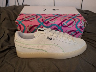 Size 11 - Puma Palm Tree Crew x Suede Warm White Green