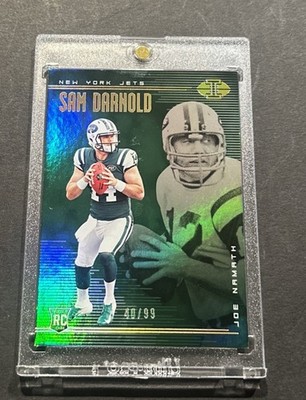 2018 PANINI ILLUSIONS SAM DARNOLD GREEN TROPHY SP RC # d 40/99! TEAM COLOR MATCH