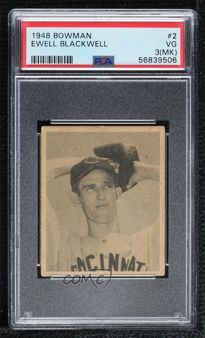 1948 Bowman Ewell Blackwell #2 PSA 3 Rookie RC 11rv