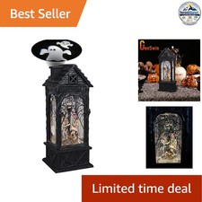 Halloween Snow Globe Lantern Black 11 in Ghost Projection 6H Timer USB