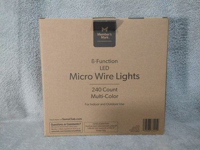 Members Mark Lights Multi Color 8 Function LED Micro Wire 240 Count Battery