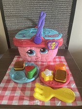 Leap Frog Shapes and Sharing Pink Picnic Basket Toy Working Incomplete
