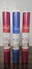 3 Rolls Of Vinyl Adhesive 12in 36in Two Red And 1 Marine Roll New Sealed