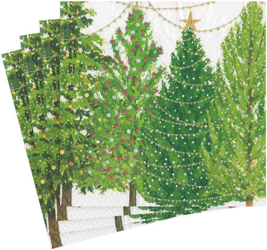 Christmas Trees with Lights Paper Cocktail Napkins - 20 per Package
