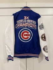 New Chicago Cubs 3x World Series Champions Varsity Jacket Large Starter / G-III