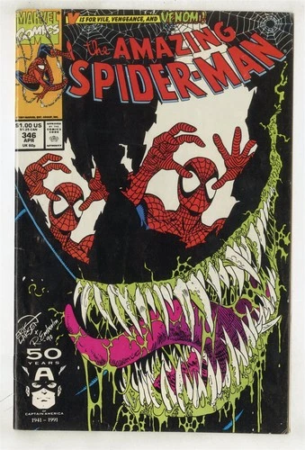 Amazing Spider-Man #346 VF+ 8.5 white pages  Venom cover  Marvel 1991  No Resv