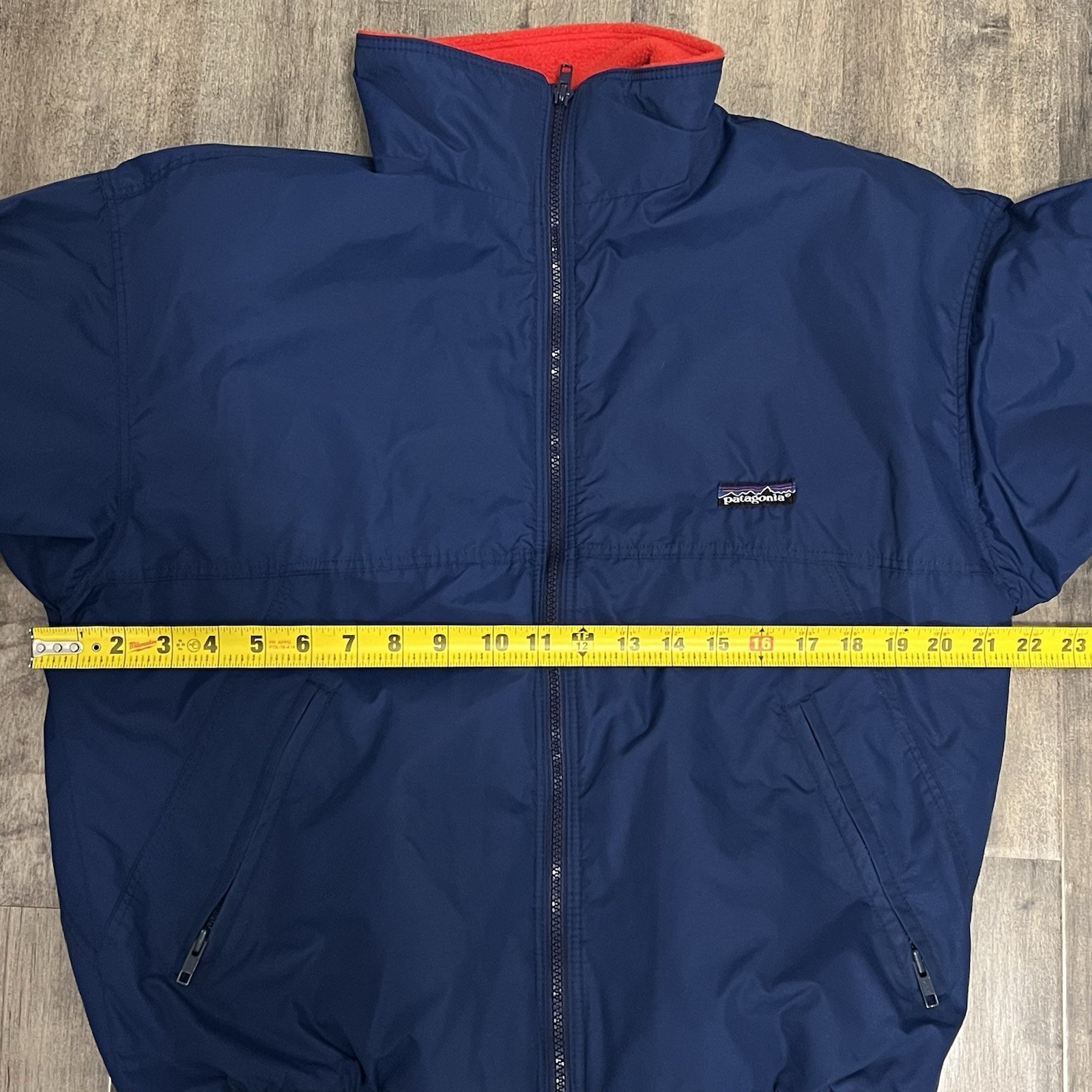 Patagonia Baggies Jacket Made In USA Mens Size Medium Blue Fleece Lined image 3