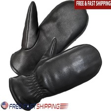 Deerskin Leather Winter Gloves Thermal Windproof Outdoor Sports Mittens New