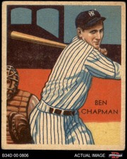 1935-36 Diamond Stars #38 Ben Chapman Yankees 3.5 - VG+