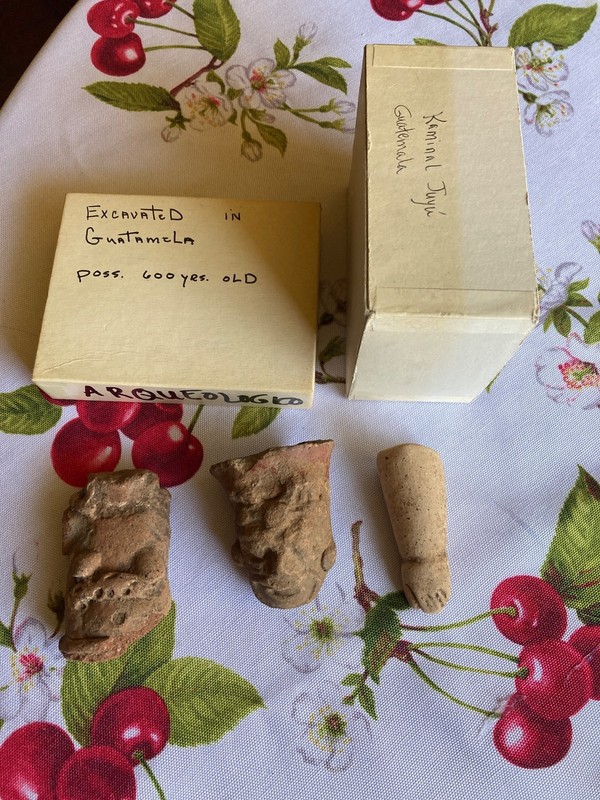 Pre-Columbian  ? Pottery Fragment lot 3 pcs body, arm, head vase