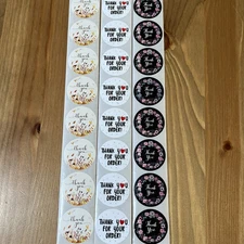 24pcs Thank You Stickers 1 inch Small Business for Decorate Envelopes Sealing