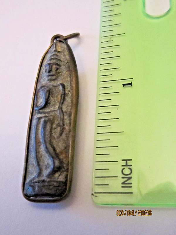Phra Leela LP Boon Wat Klang Bang Kaew Walking Buddha Black Clay