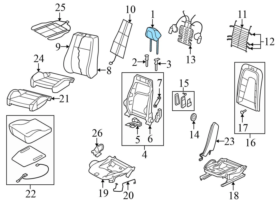 2007-2015 AUDI TT QUATTRO - Front SEAT Headrest / HEAD REST 8J0881901G - Image 4 of 4