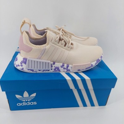 [NEW] Women's adidas NMD_R1 Shoes White / purple Size  7 1/2 GW5694