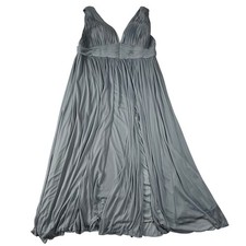 Azazie Sleeveless V-Neck Bridesmaid Maxi Dress Size A22 Front Slit Wedding