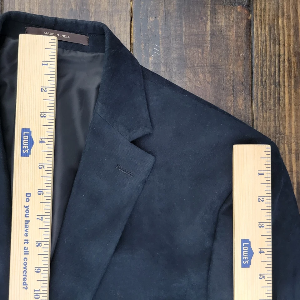 Tasso Elba Men's Sport Coat Blazer Two Button Suede Deep Navy Polyester 42S - Image 4 of 4