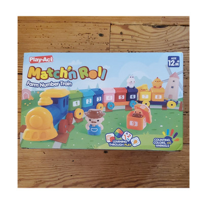 Play-Act Farm Number Train Learning Toy Set, Counting & Color Recognition 12M+