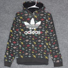 Adidas Kids Originals Trefoil Logo All Over Print Hoodie Sweatshirt Size XL