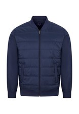 Marvelis men's quilted jacket casual fit stand-up collar solid Navy