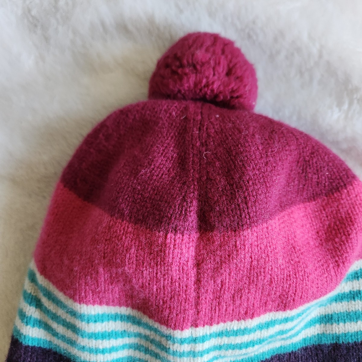Patagonia Beanie Womens One Purple Pink Heart Knit Fleece Lined Wool Winter Hat Patagonia Beanie Hats for Women for sale | eBay main image 4