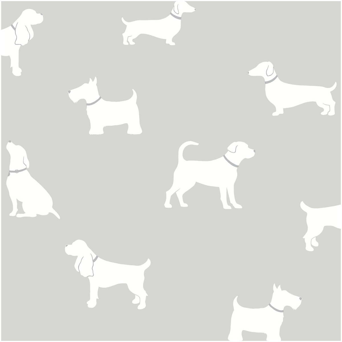 Colours Pooch Grey Mica effect Dogs Smooth Wallpaper Brand New And Sealed - Image 3