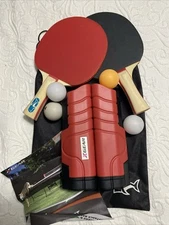 XGear Table Tennis Set 2 Paddles, 4 Balls, Portable Net, Carrying Bag