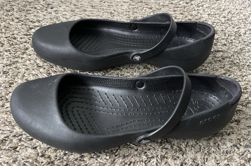 Женские туфли Crocs Alice Mary Jane размер 9 черные плоские водонепроницаемые нескользящие - Изображение 4 из 4