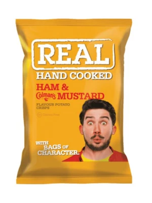 Real Crisps Ham & Colmans Mustard Flavour 24 x 35g Pack Free Delivery - Image 1 of 2