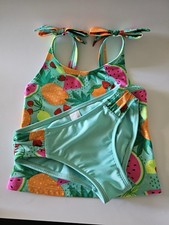 Cat & Jack Girls Swimming M (8) Watermelon Pineapple Green