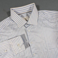 Eton Dress Shirt Mens 17 Slim Oxford Striped Long Sleeve Business Casual
