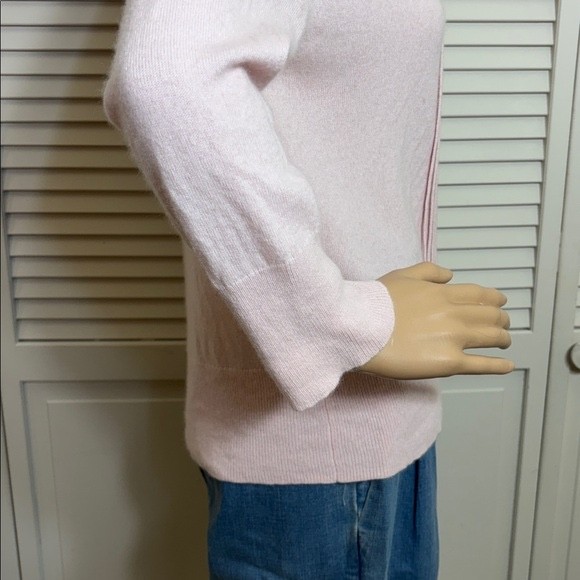 Brooks Brothers Pink Women's Cashmere Collared & Pleated Sweater Large thumbnail 6