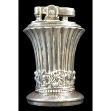 Vintage Ronson "Newport" Table Lighter | Silver-Plated w/ Ornate Scrollwork