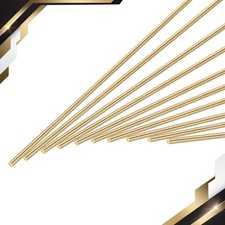 10Pcs 1mm x 300mm Brass Round Rod Metal Solid Shaft Rods Lathe Bar