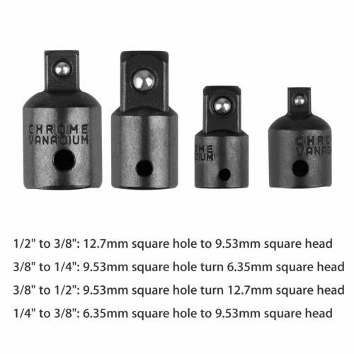 Juego de 4 paquetes de 3/8"" a 1/4"" 1/2 pulgada ADAPTADOR DE ENCHUFE REDUCTOR DE IMPACTO DE AIRE - Imagen 3 de 13