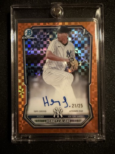 2026 Bowman Chrome Henry Lalane 1st Auto Orange X-Fractor #21/25 #CPA-HL Yankees