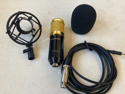 Floureon BM-800 Condenser Microphone w/ Cable & Windscreen Gold & Black Cage