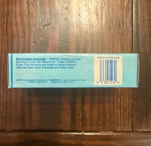 NEU Vintage Tampax Tampons 10 Super Plus 1988 VERSIEGELT Requisite - Bild 3 von 5