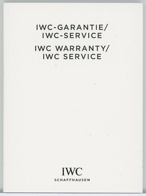 IWC Watch International Guarantee Warranty Manual Service Booklet