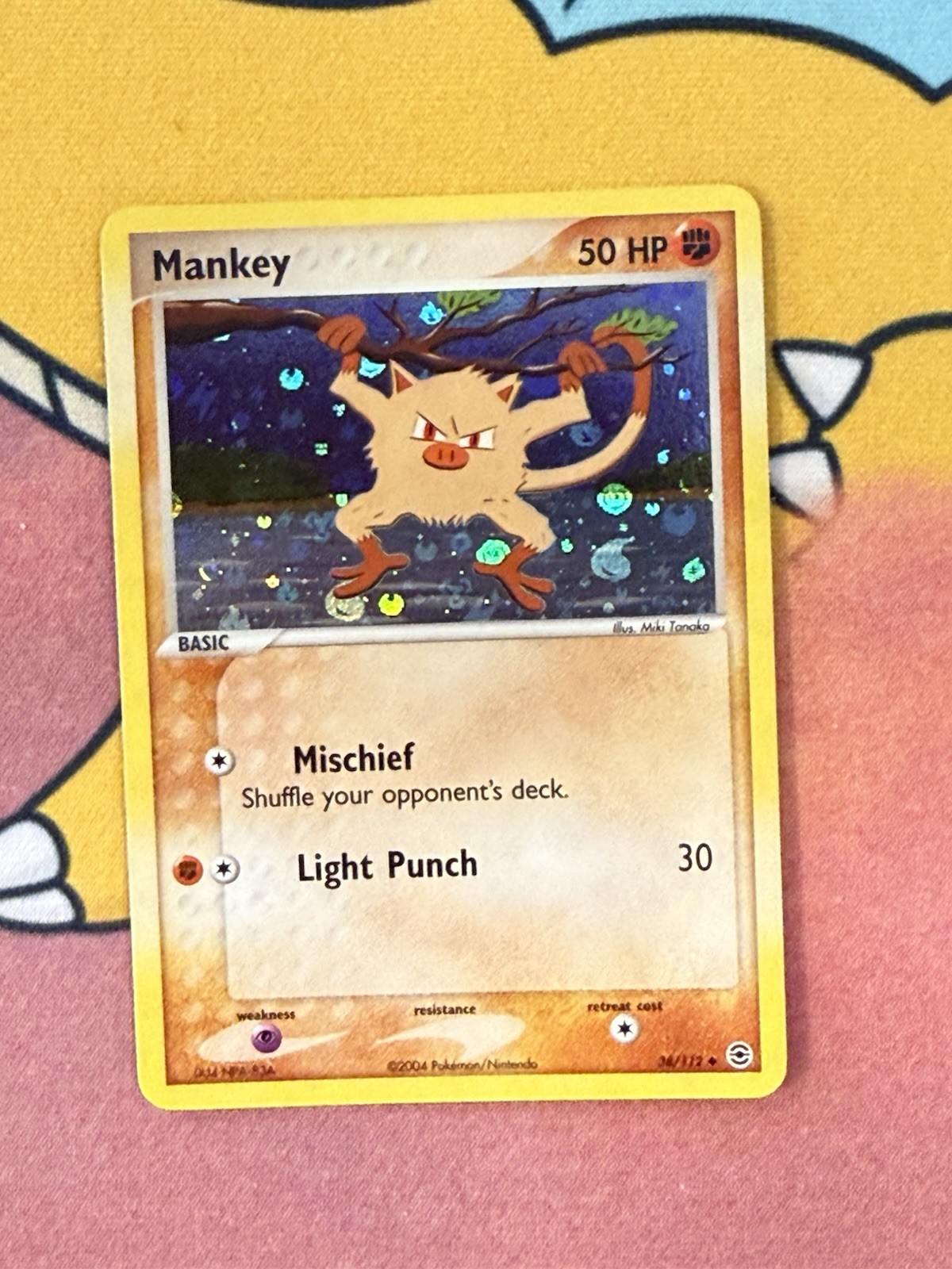 Pokémon Card Mankey 38/112 Reverse Holo, Fire Red & Leaf Green, NM