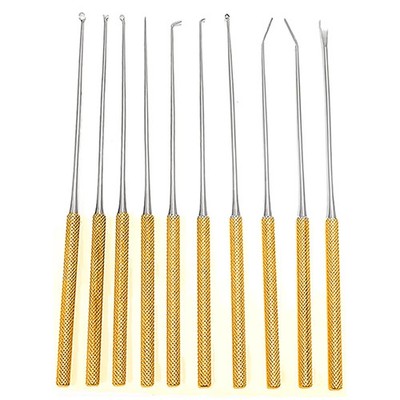Rhoton Micro Dissector Set   20 Pieces (Gold) with Cassette