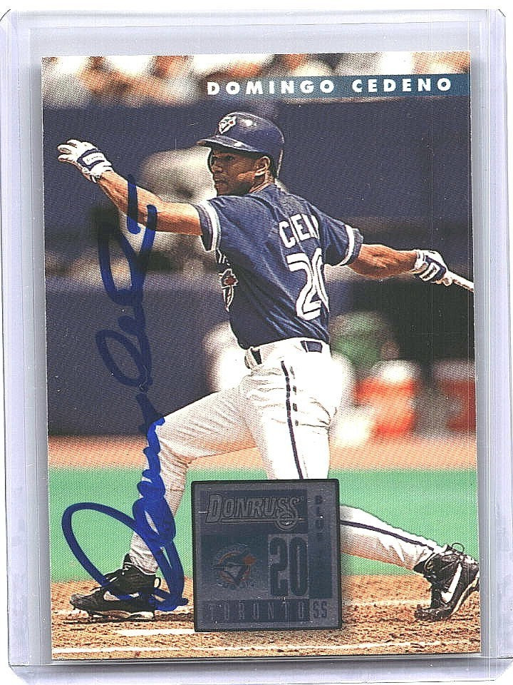 Domingo Cedeno Signed In Person Auto 1996 Donruss #134 Blue Jays FAST SHIP