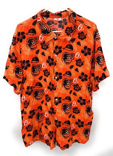 Chemise hawaïenne orange boutonnée Baltimore Orioles O’s taille adulte XL 2023 MLB