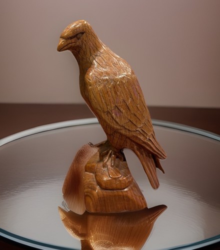 Vintage Bald Eagle Statue Figurine 1993 Hand Carved in USA 8.5” Patriotic