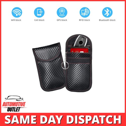 2X SIGNAL BLOCKER RFID BLOCKING FARADAY POUCH KEY CASE FOR MERCEDES BENZ KEYLESS