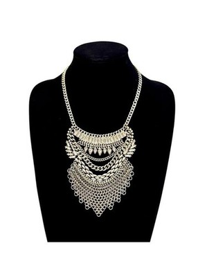EXPRESS Silver & Crystal Multi-Chain Bib Statement Necklace NWOT