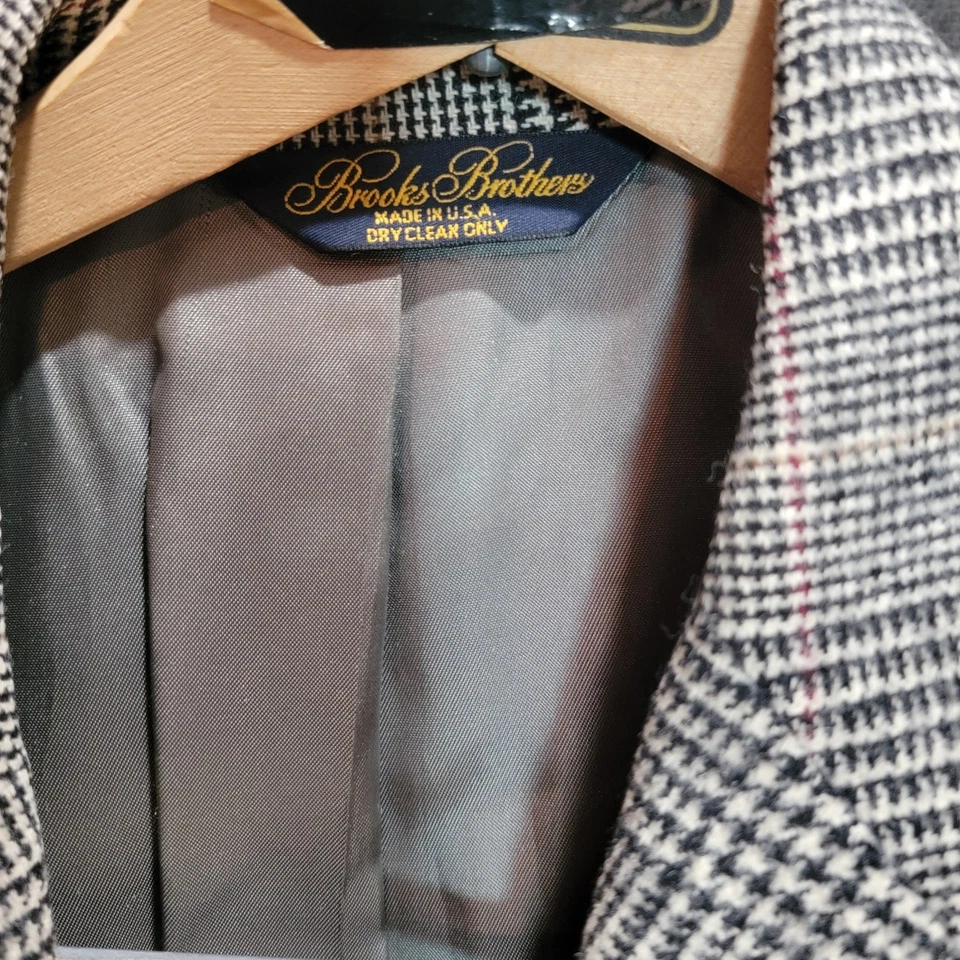 Brooks Brothers 100% Camelhair Blazer 38 短格伦格子美国制造运动外套 — 第 3/4 张图片