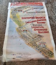 The Liverpool Overhead Railway Poster Lancashire Yorkshire Southport  2/79