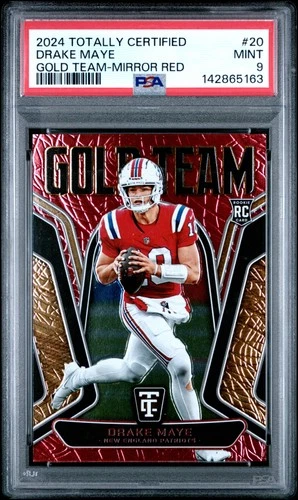 2024 PANINI TOTALLY CERTIFIED GOLD TEAM MIRROR RED #20 DRAKE MAYE RC /249 PSA 9
