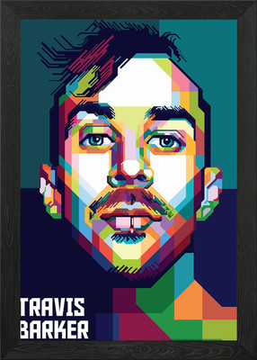 Travis Barker WPAP Gerahmtes Wandbild Poster Leinwanddruck Bild