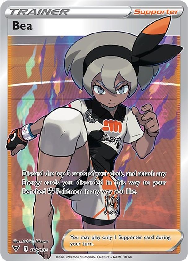 Bea - 180/185 - Pokemon Vivid Voltage Sword & Shield Full Art Rare Card NM